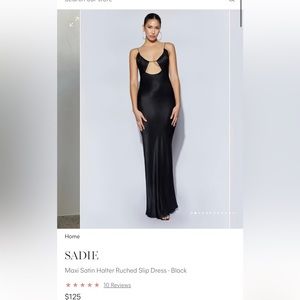 Maxi Satin Halter Ruched Slip Dress